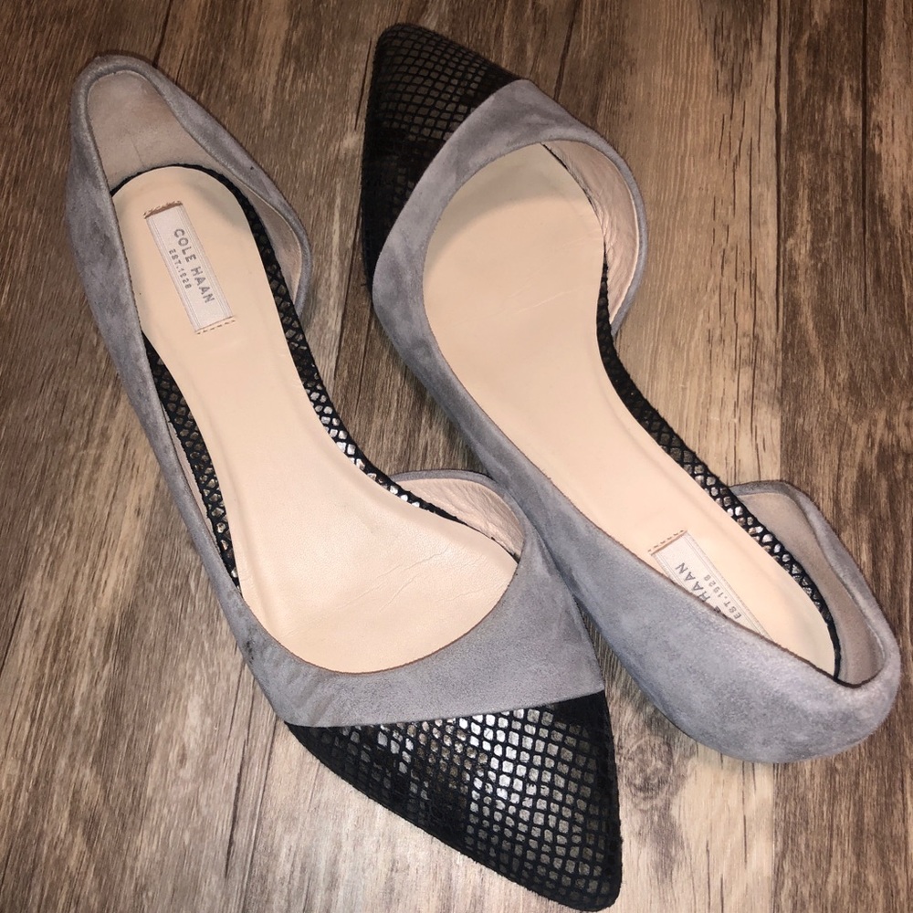 Cole Haan Grey Snakeskin Flat size 8.5.